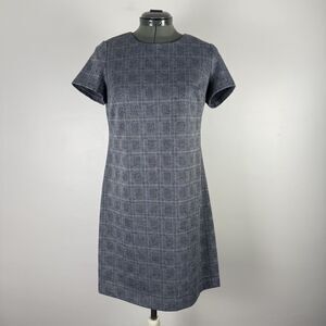 Calvin Klein Plaid Sheath Dress Academia Minimalist Preppy Workwear, Size 10P